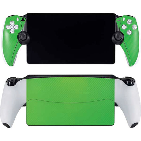 Green Carbon Fiber Specialty Texture Material PlayStation PS5 Skins