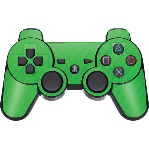 Green Carbon Fiber Specialty Material PS3 Dual Shock wireless controller Skin