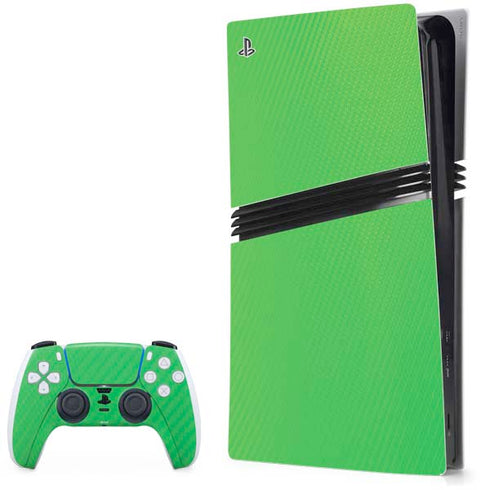 Green Carbon Fiber Specialty Texture Material PS5 Pro Bundle Skin