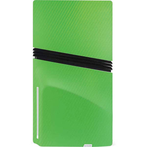 Green Carbon Fiber Specialty Texture Material PS5 Pro Disk Console Skin