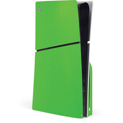 Green Carbon Fiber Specialty Texture Material PlayStation PS5 Skins