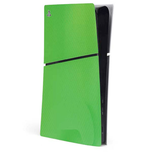 Green Carbon Fiber Specialty Material PS5 Slim Digital Edition Console Skin