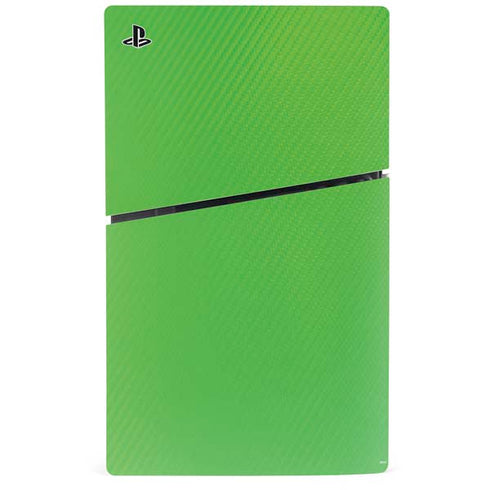 Green Carbon Fiber Specialty Material PS5 Slim Digital Edition Console Skin
