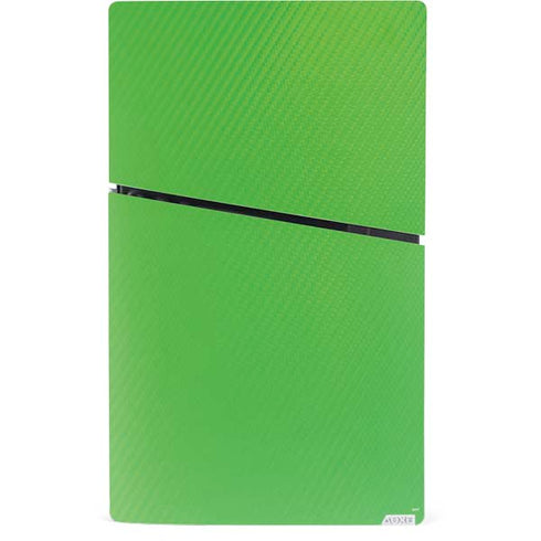 Green Carbon Fiber Specialty Material PS5 Slim Digital Edition Console Skin