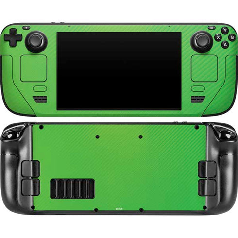 Green Carbon Fiber Specialty Texture Material Steam Deck Handheld Gaming Computer OLED Skin
