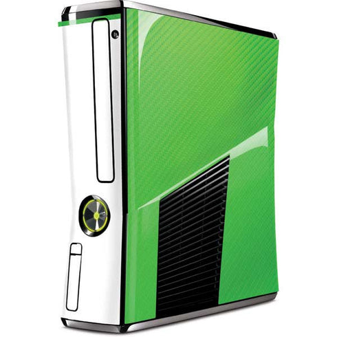 Green Carbon Fiber Specialty Material Xbox 360 Slim (2010) Skin