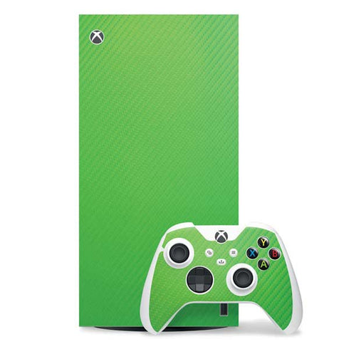 Green Carbon Fiber Specialty Texture Material Xbox Series X Skins