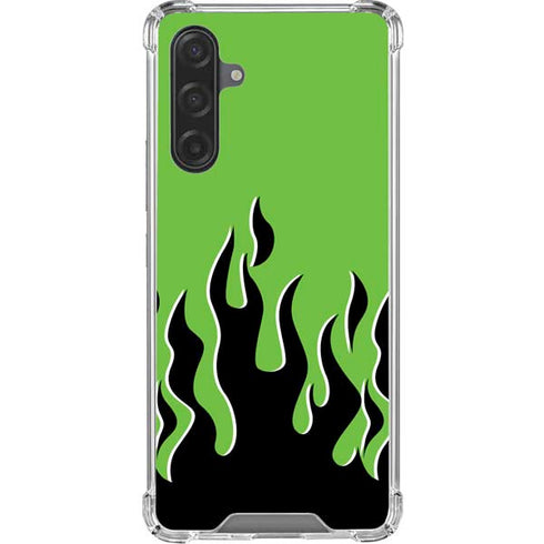 Green Flames Galaxy A17 Clear Case