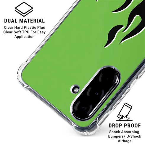 Green Flames Galaxy A36 5G Clear Case