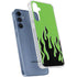 Green Flames Galaxy A55 5G Clear Case