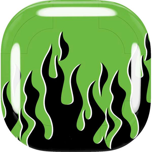 Green Flames Galaxy Buds Live Skin