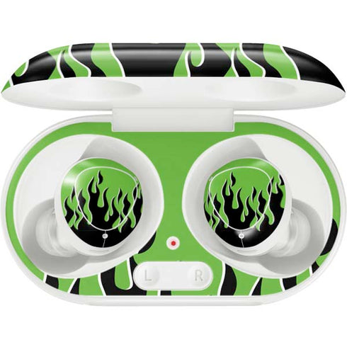 Green Flames Galaxy Buds Plus Skin