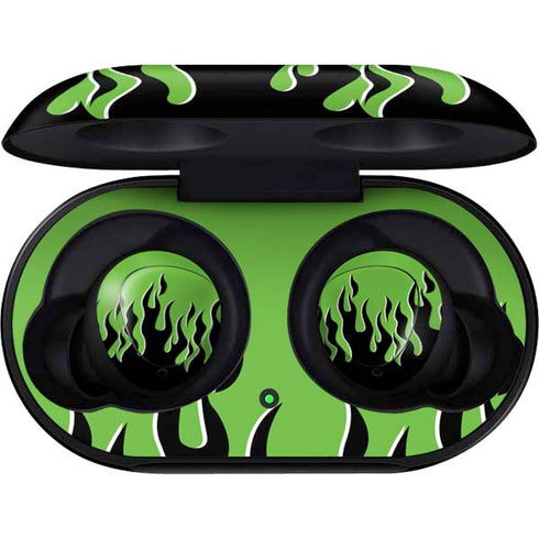 Green Flames Galaxy Buds Skin