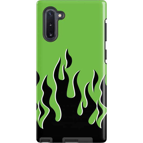 Green Flames Galaxy Cases