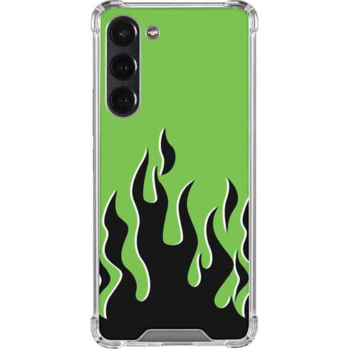 Green Flames Galaxy S24 FE Clear Case