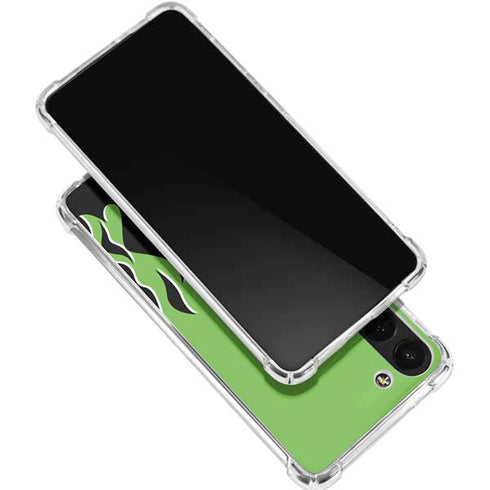 Green Flames Galaxy S24 FE Clear Case