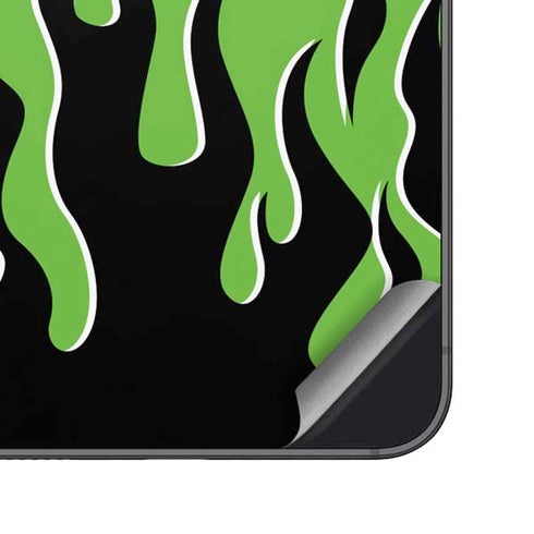 Green Flames Galaxy S25 Plus Skin