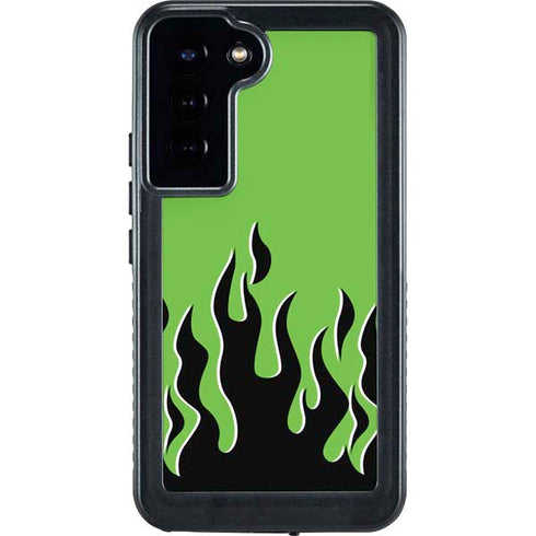 Green Flames Galaxy S24 Plus Waterproof Case
