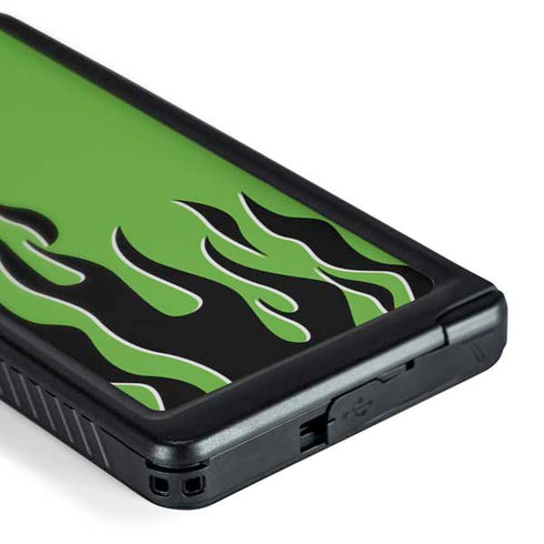 Green Flames Galaxy S24 Ultra Waterproof Case