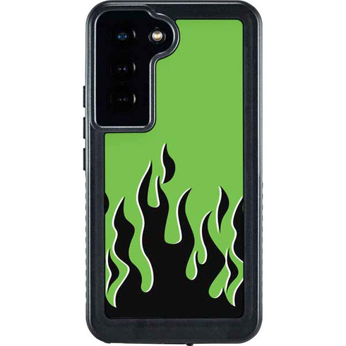 Green Flames Galaxy S24 Waterproof Case