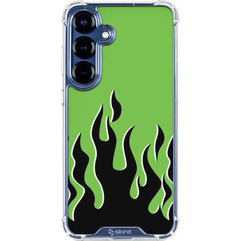 Green Flames Galaxy S25 Plus Clear Case