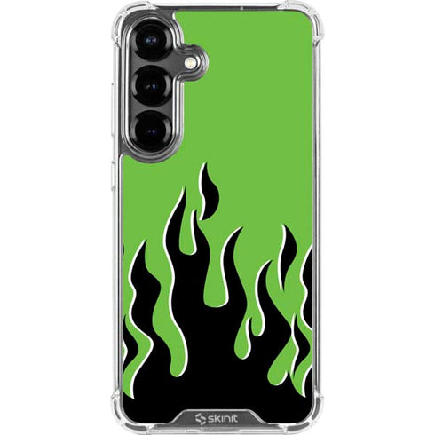 Green Flames Galaxy S26 Plus Clear Case