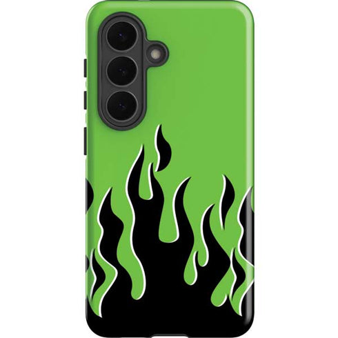 Green Flames Galaxy S26 Plus Impact Case