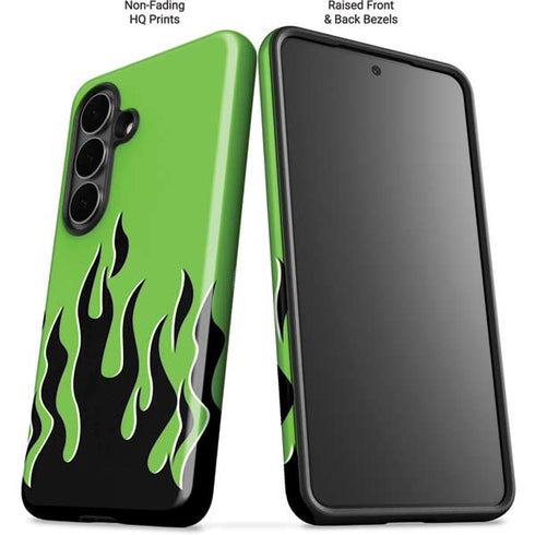Green Flames Galaxy S26 Plus Impact Case