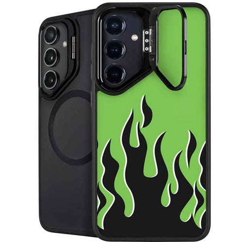 Green Flames Galaxy S26 Plus Kickstand Case