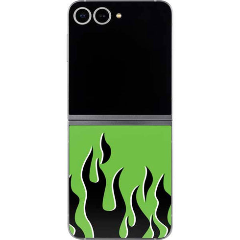 Green Flames Galaxy Z Flip6 Skin
