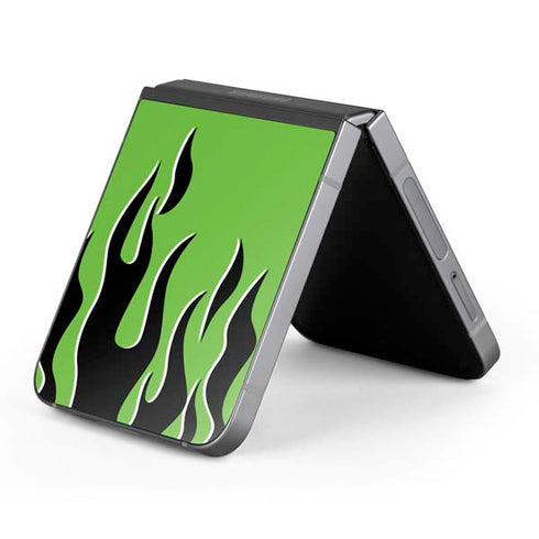 Green Flames Galaxy Z Flip6 Skin