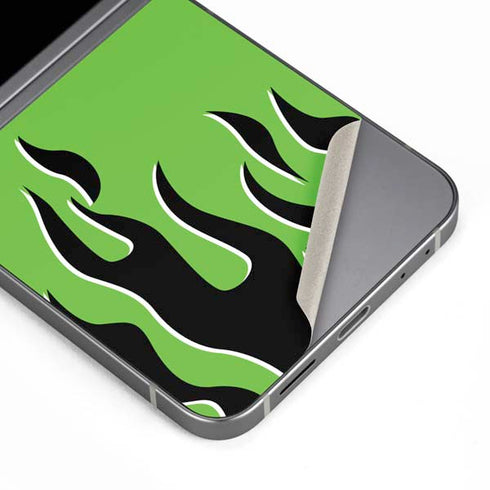 Green Flames Galaxy Z Flip6 Skin