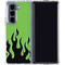 Green Flames Galaxy Z Fold5 5G Clear Case