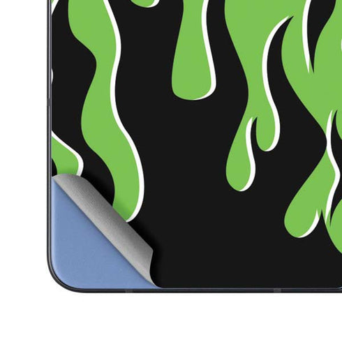 Green Flames Galaxy Z Fold5 5G Skin