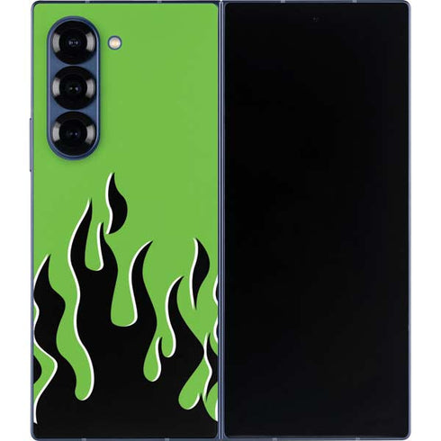 Green Flames Galaxy Z Fold6 Skin