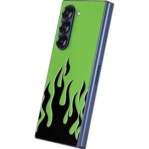 Green Flames Galaxy Z Fold6 Skin