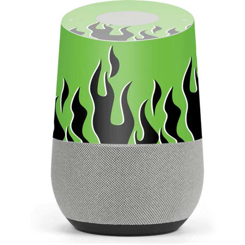 Green Flames Google Home Skin