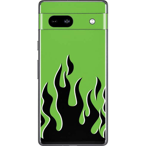 Green Flames Google Pixel 7a Skin