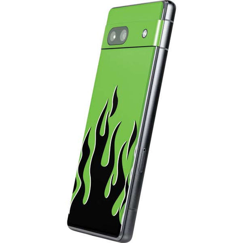 Green Flames Google Pixel 7a Skin