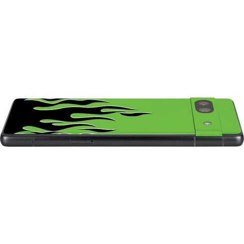 Green Flames Google Pixel 7a Skin
