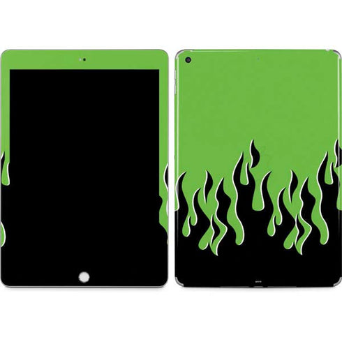 Green Flames Apple iPad Skin