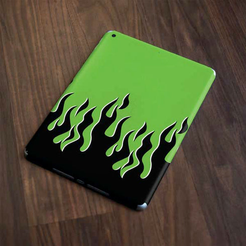 Green Flames Apple iPad Skin