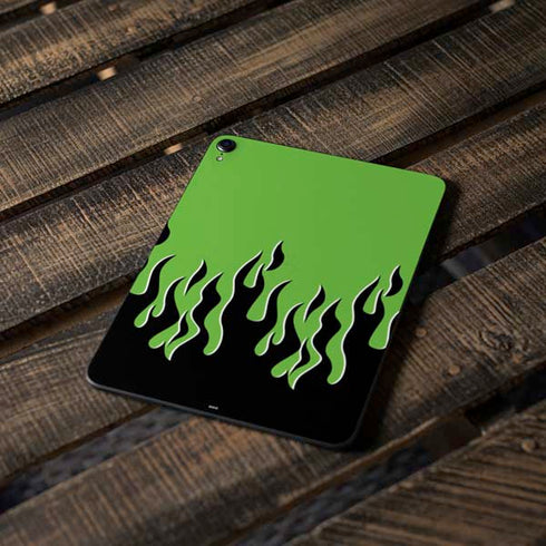 Green Flames Apple iPad Pro Skin