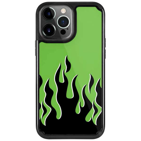 Green Flames iPhone Cases
