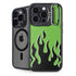 Green Flames iPhone 14 Pro Max Kickstand Case
