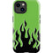 Green Flames iPhone 15 Impact Case