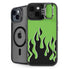 Green Flames iPhone 15 Kickstand Case
