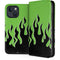 Green Flames iPhone 15 Plus Folio Case