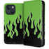 Green Flames iPhone 15 Plus Folio Case