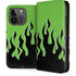 Green Flames iPhone 15 Pro Folio Case
